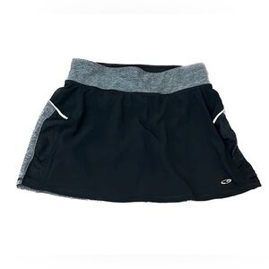 Champion Skort Shorts Gray Black Mesh Pull On Tennis Golf Athletic Sport Sz S